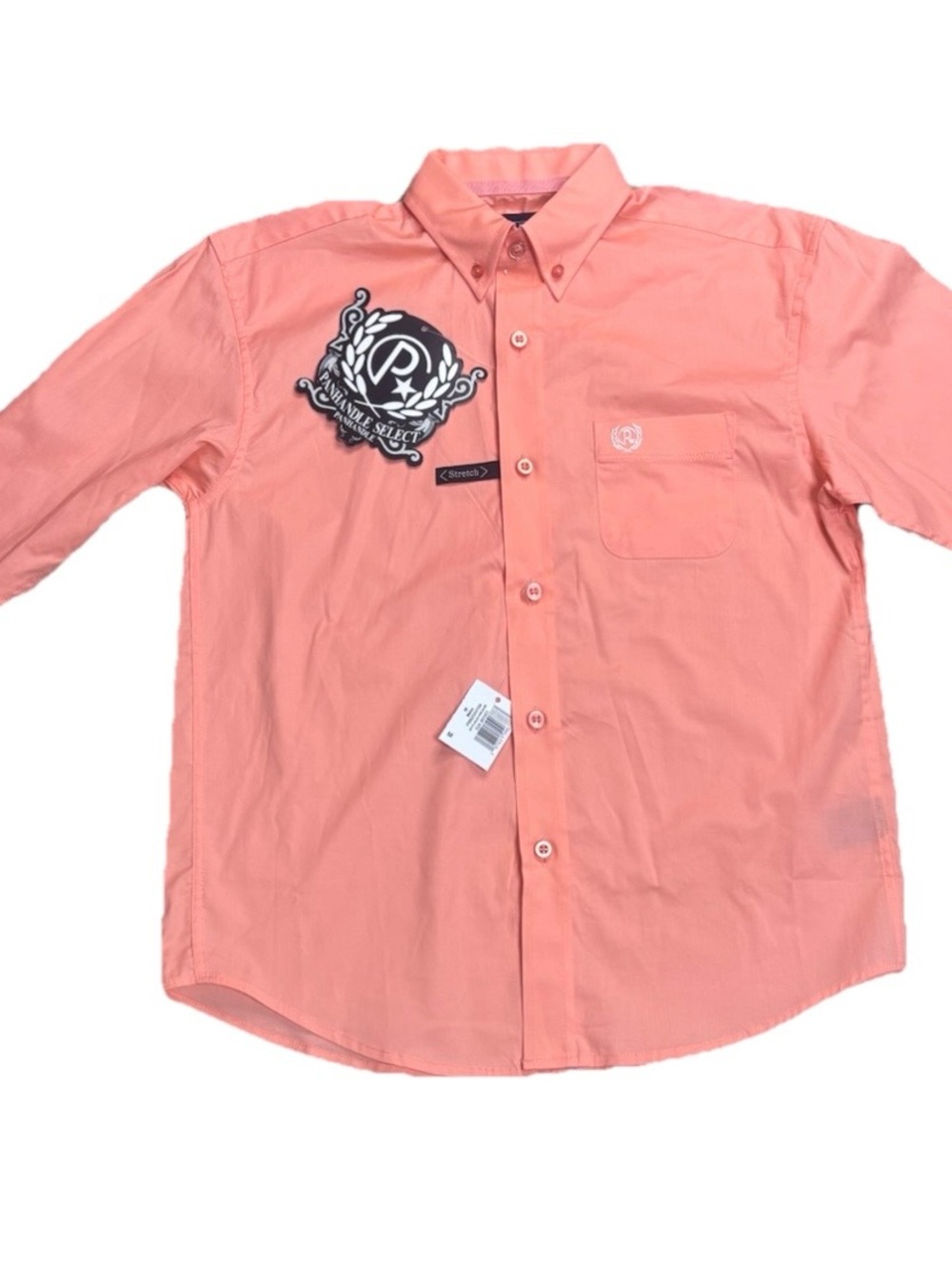 🔥 Panhandle Select Western Button-Down Shirt | Coral | Boys M (10) | NWT 🔥 - Picture 6 of 12